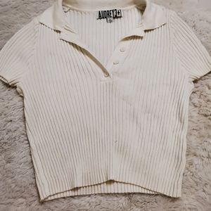 Crop polo top